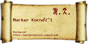 Marker Kornél névjegykártya