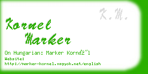 kornel marker business card